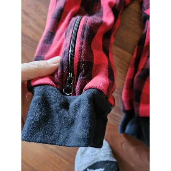 Gigi And Max Christmas Thick Romper Gingam Red 24m Hooded Winter - Picture 3 of 5